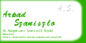 arpad szaniszlo business card